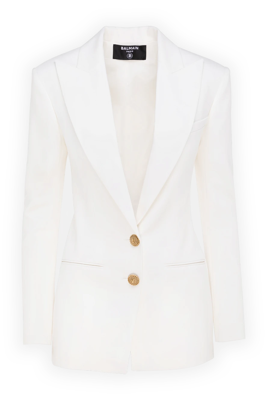 Balmain woman women's white viscose and elastane jacket buy with prices and photos 177780