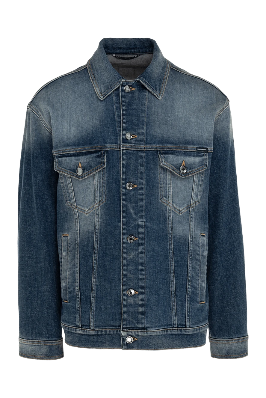 Dolce & Gabbana чоловічі куртка джинсова з бавовни та еластану блакитна чоловіча купити фото з цінами 177790