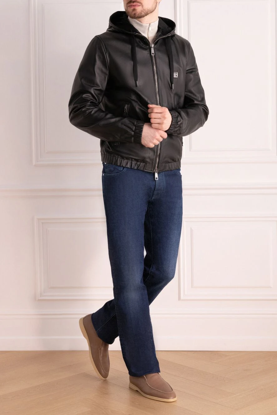 Dolce & Gabbana мужские куртка из натуральной кожи черная мужская купить с ценами и фото 177792