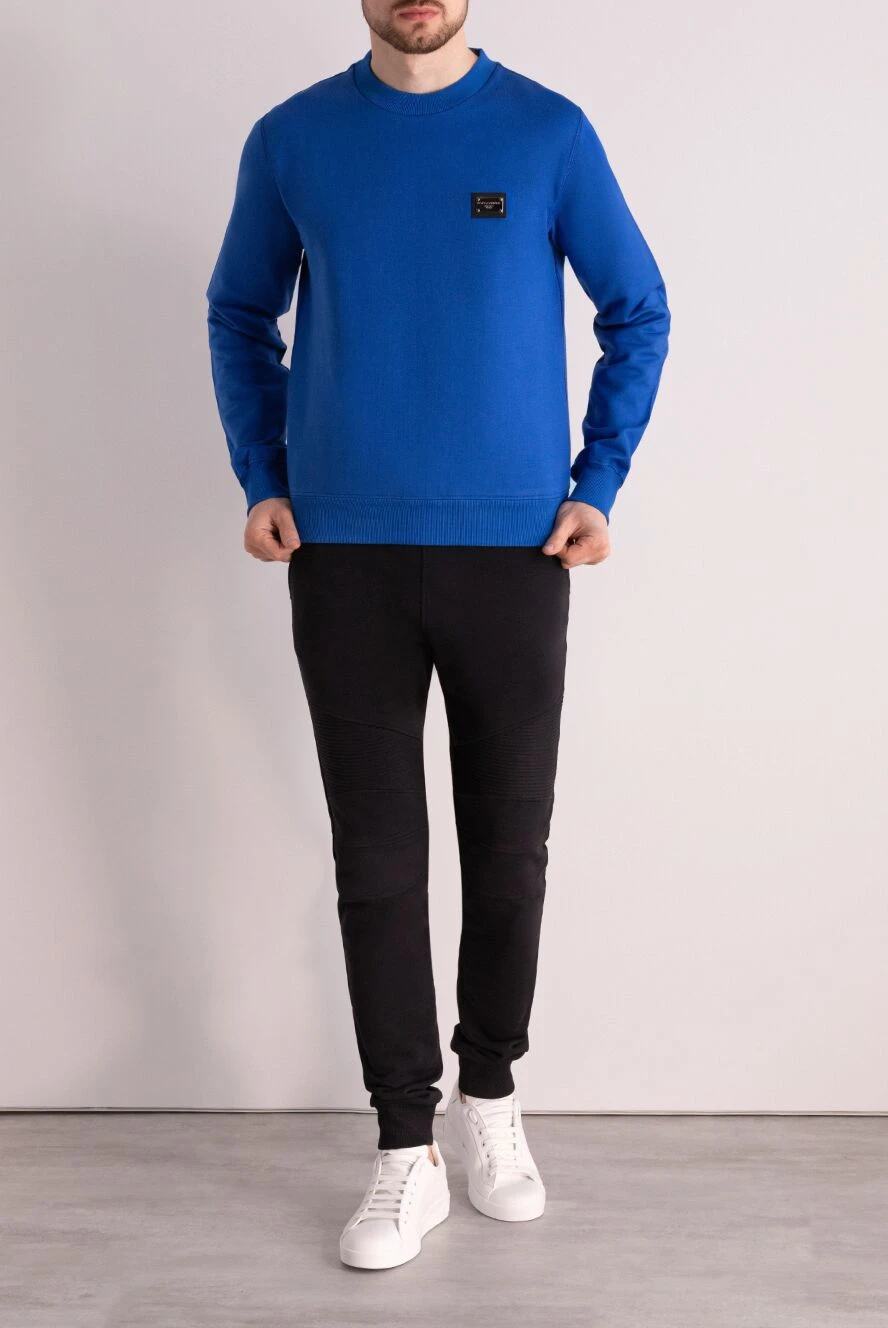 Dolce & Gabbana man cotton sweatshirt for men, blue buy with prices and photos 177801 - photo 2