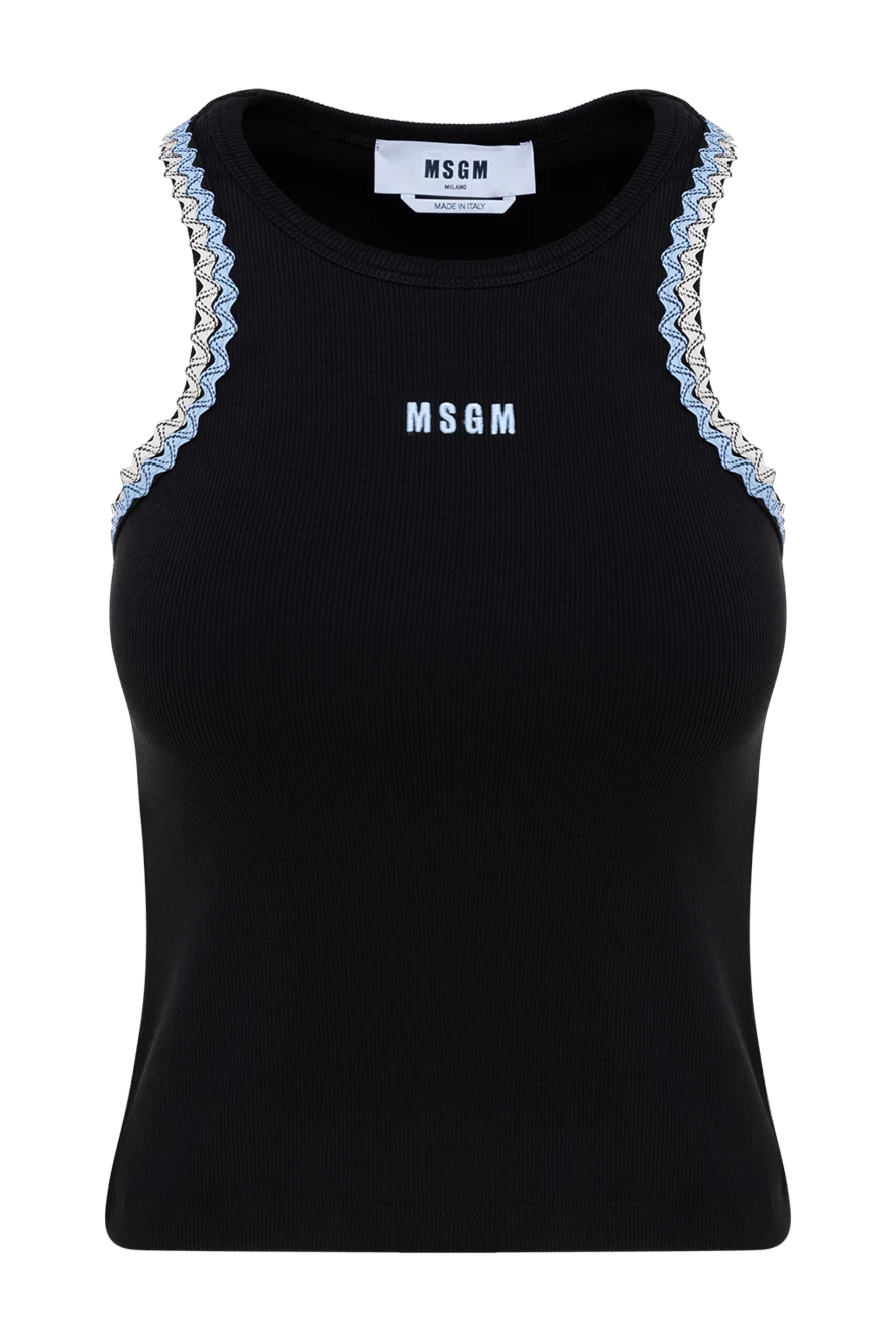 MSGM woman women's black cotton and elastane top buy with prices and photos 177864 - photo 1
