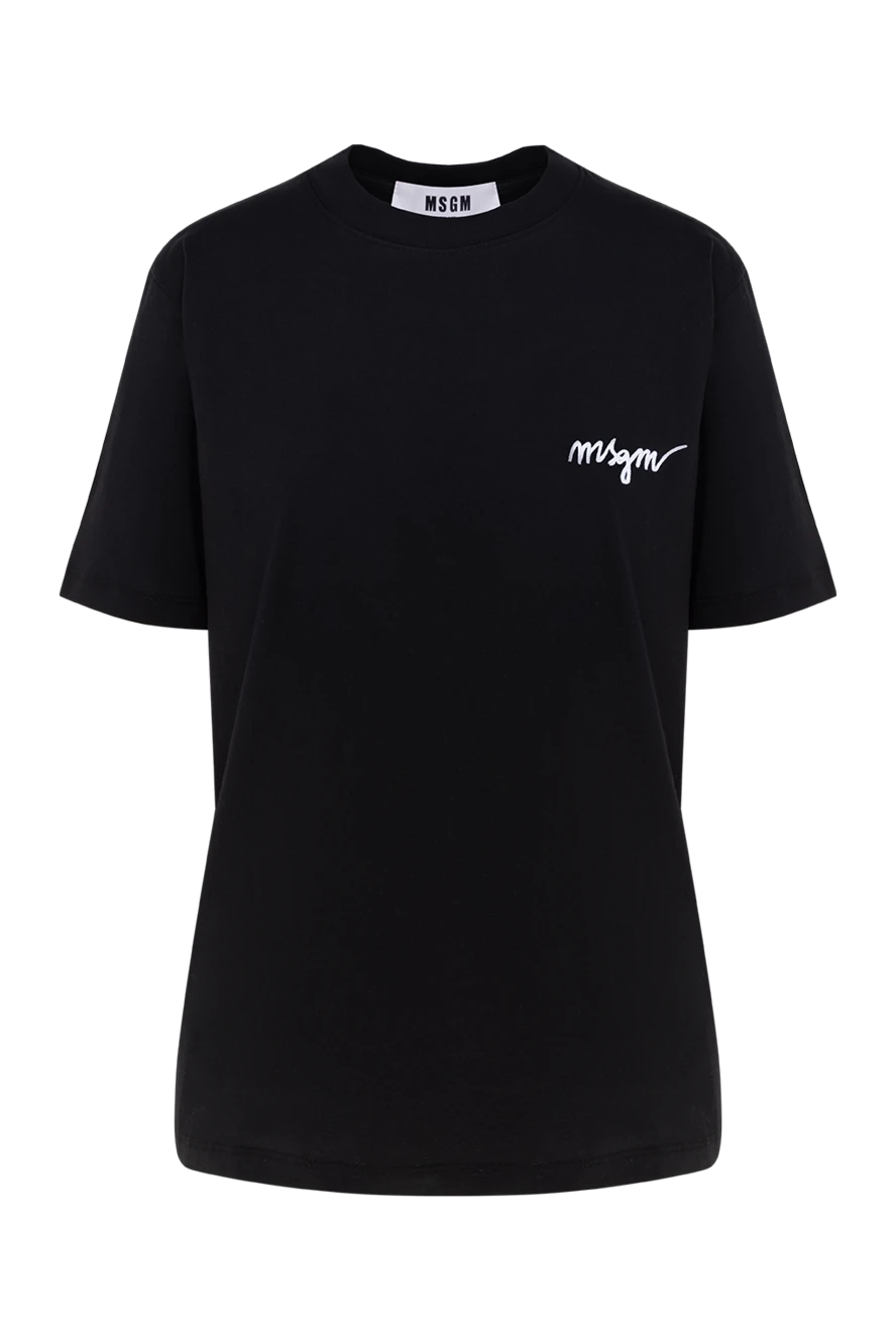 MSGM женские футболка из хлопка женская черная купить с ценами и фото 177865