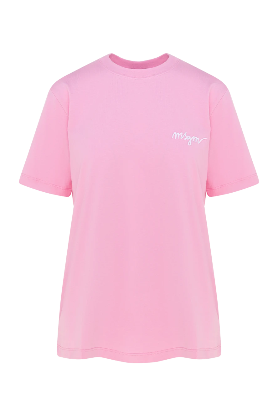 MSGM женские футболка из хлопка женская розовая купить с ценами и фото 177867 - фото 1
