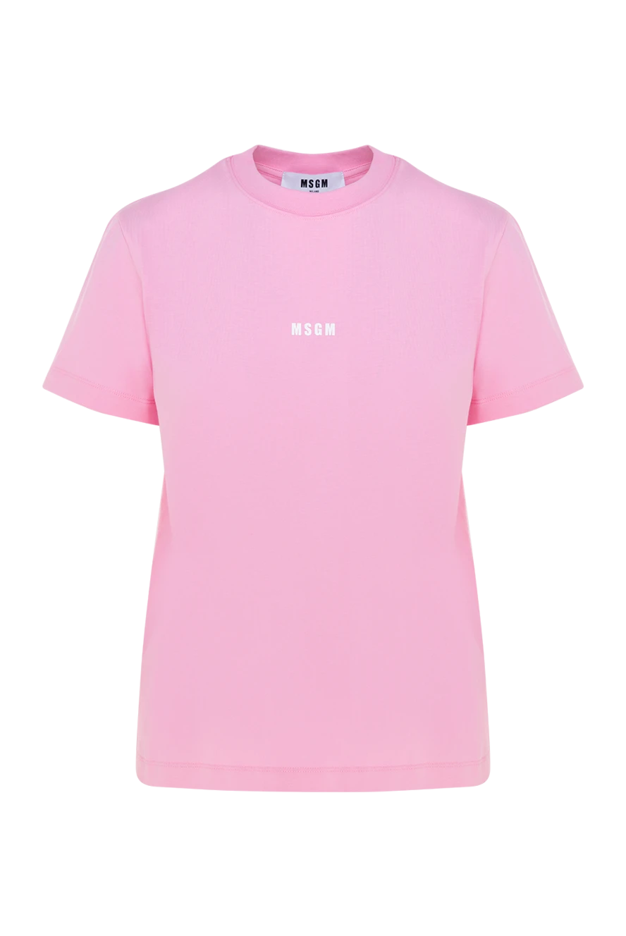 MSGM женские футболка из хлопка женская розовая купить с ценами и фото 177870 - фото 1