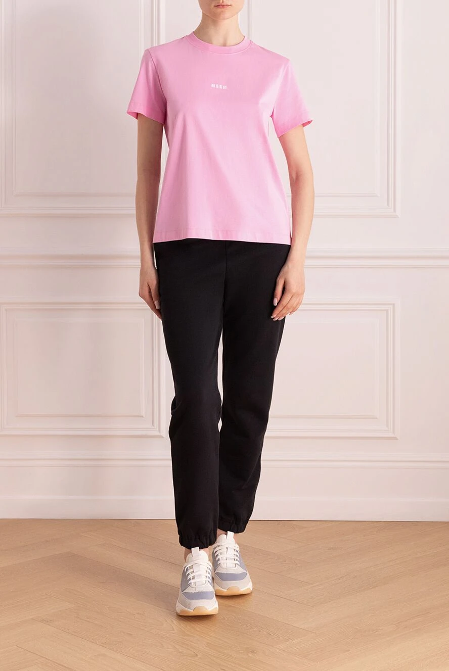 MSGM женские футболка из хлопка женская розовая купить с ценами и фото 177870 - фото 2