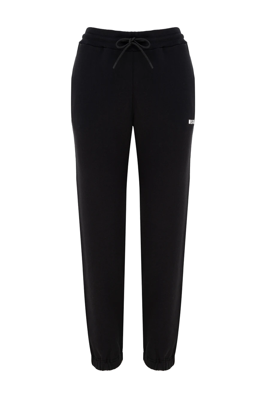MSGM woman women's black knitted cotton trousers buy with prices and photos 177877