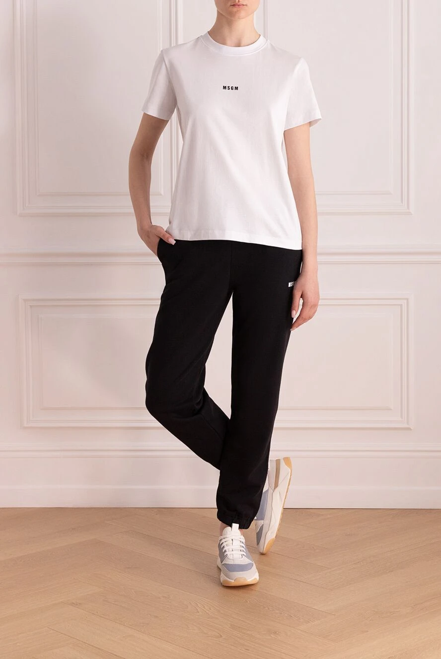 MSGM woman women's black knitted cotton trousers buy with prices and photos 177877 - photo 2