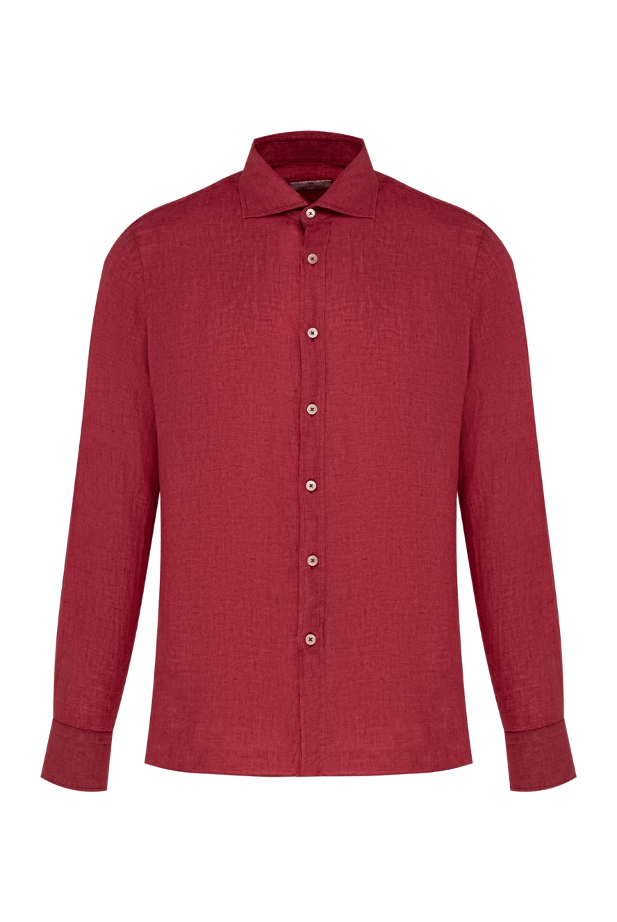 Alessandro Gherardi man men's linen shirt, burgundy buy with prices and photos 177881