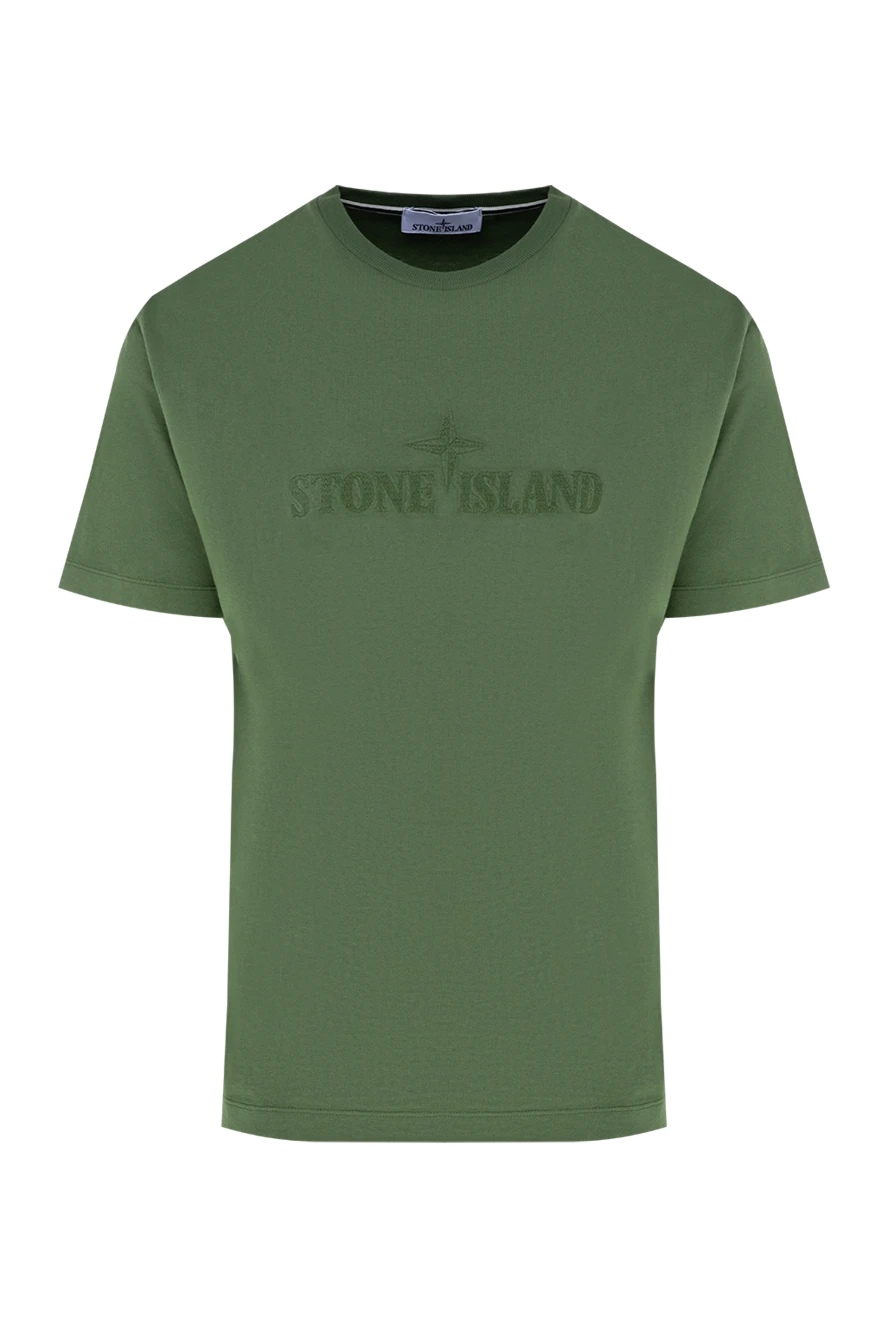 Stone Island мужские футболка из хлопка мужская зеленая купить с ценами и фото 177921