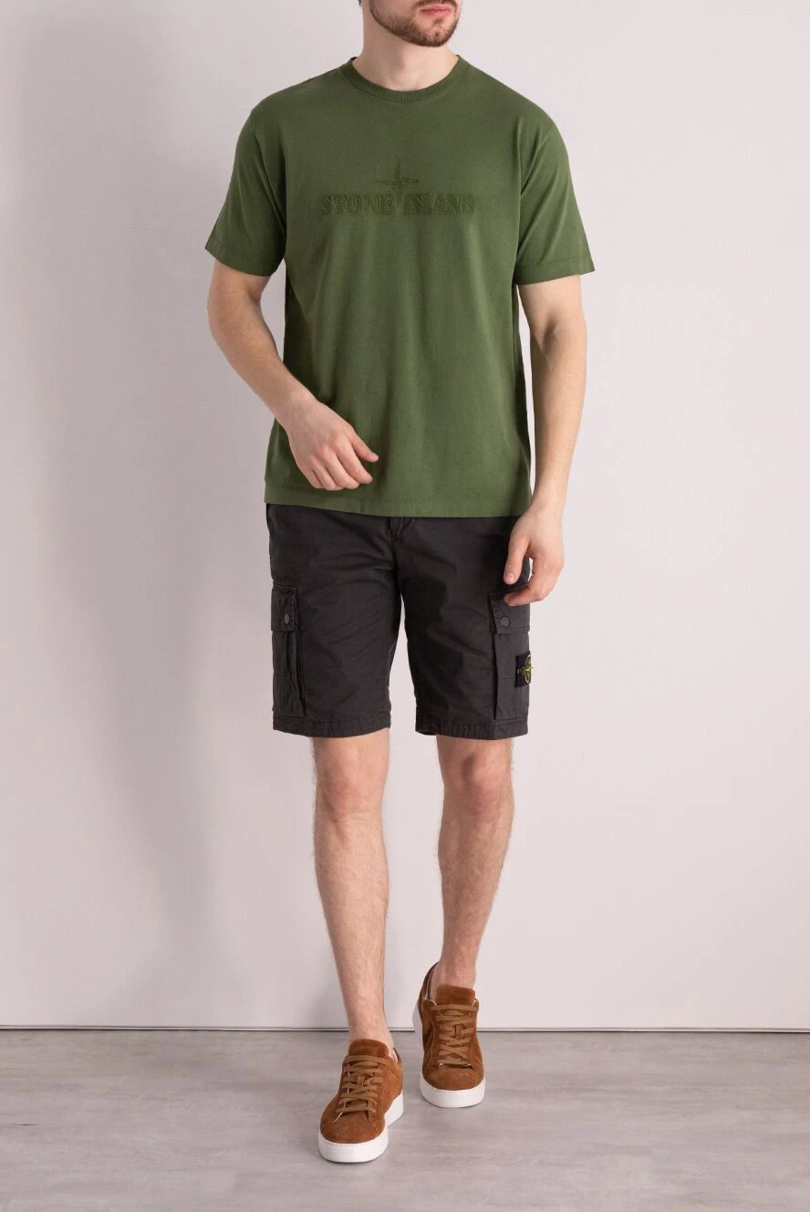 Stone Island мужские футболка из хлопка мужская зеленая купить с ценами и фото 177921 - фото 2