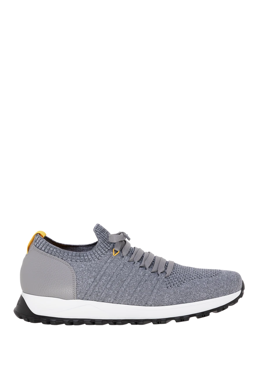 Doucal`s man sneakers made of textile and leather for men, gray buy with prices and photos 177924 - photo 1