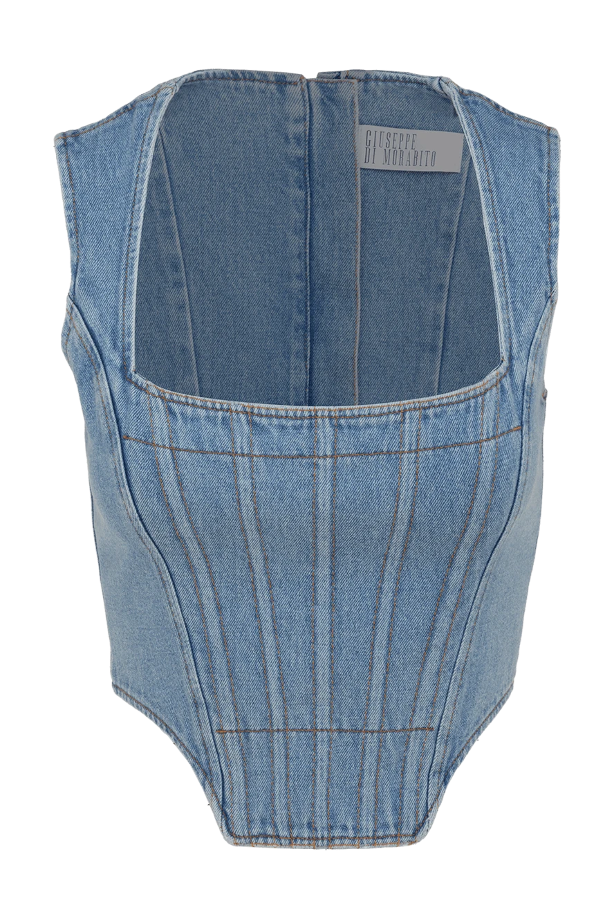 Giuseppe Di Morabito женские топ из хлопка джинсовый женский голубой купить с ценами и фото 177943