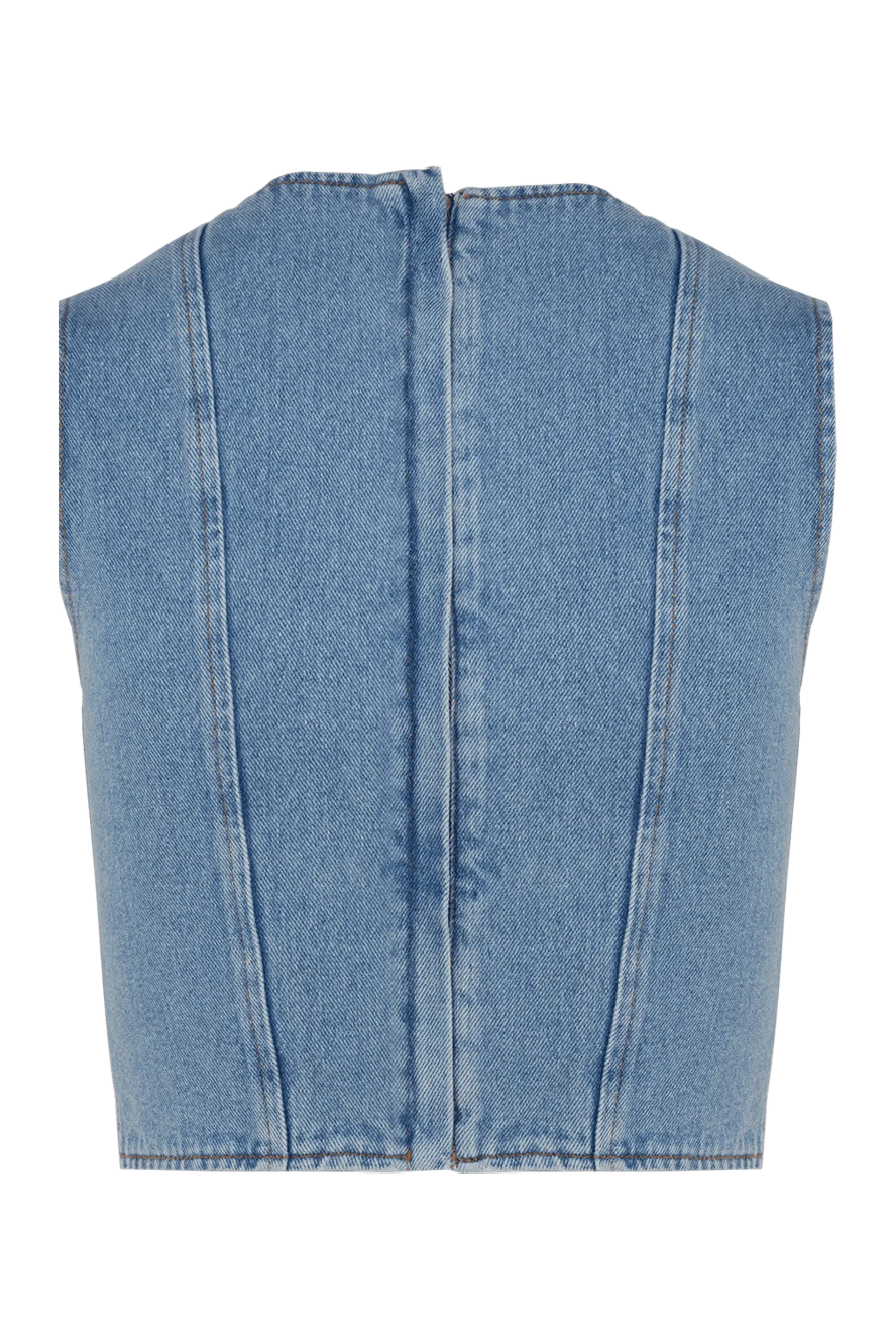 Giuseppe Di Morabito жіночі топ з бавовни джинсовий жіночий синій купити фото з цінами 177943