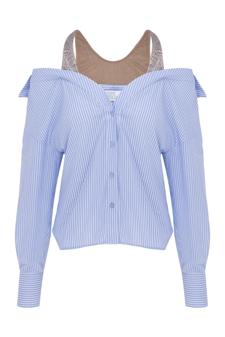 Giuseppe Di Morabito женские блуза из хлопка женская голубая купить с ценами и фото 177944 - фото 1