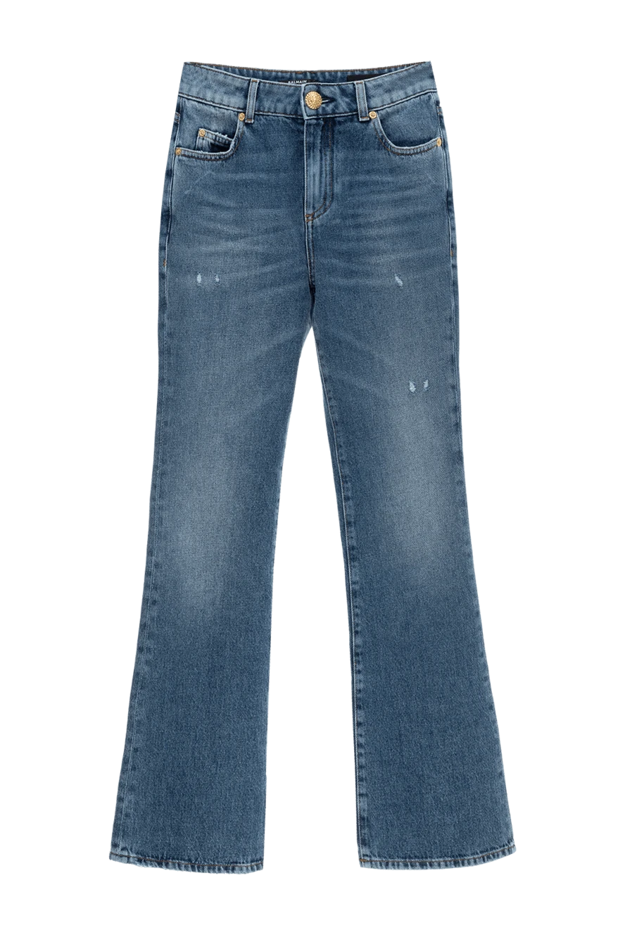 Balmain женские джинсы из хлопка женские голубые купить с ценами и фото 177960