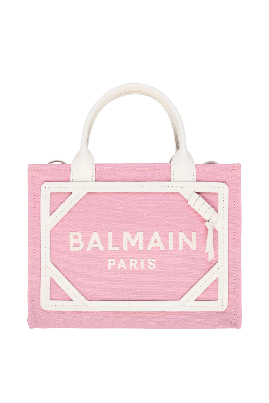 Balmain жіночі сумка з бавовни та шкіри жіноча рожева купити фото з цінами 177967