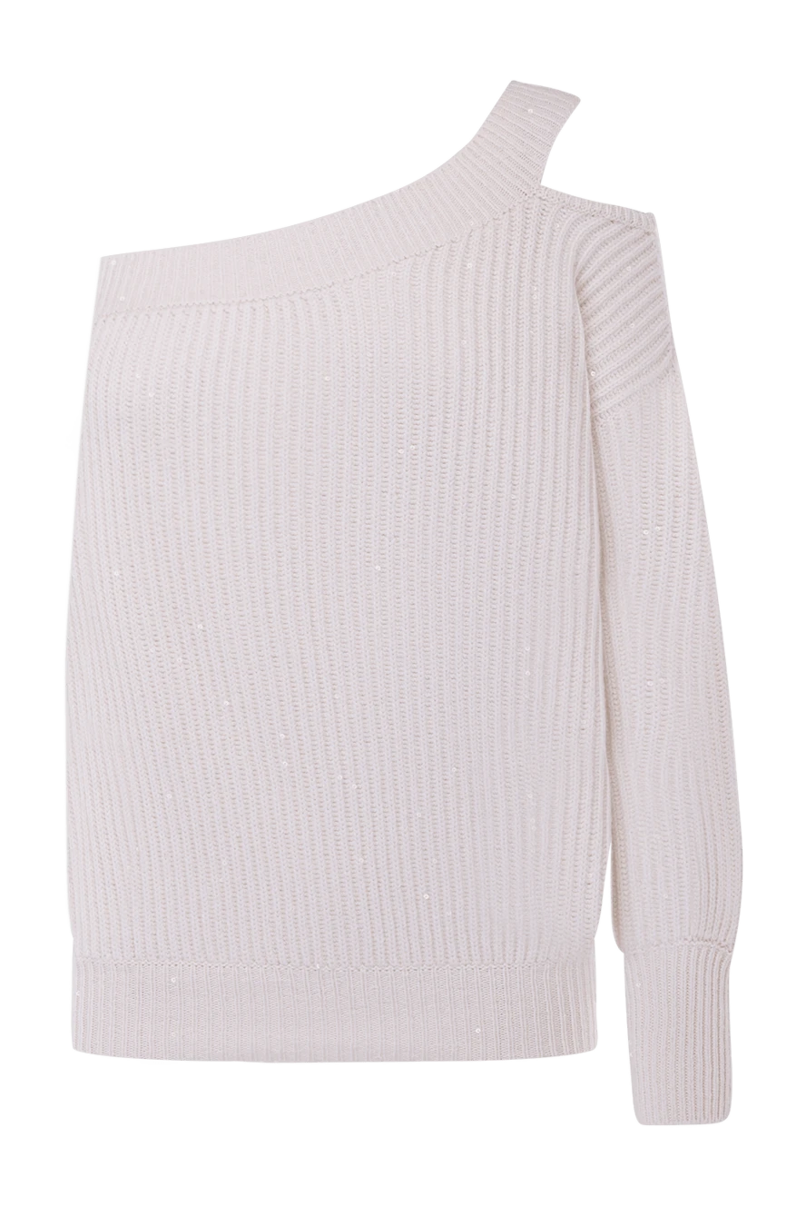Brunello Cucinelli cashmere and cotton jumper for women white 178002 - photo 1