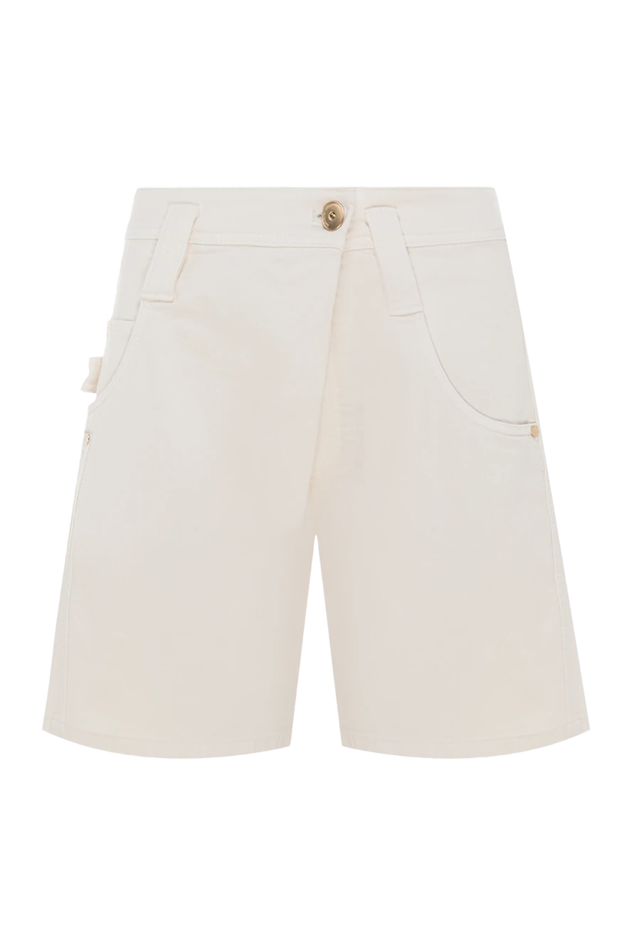 Brunello Cucinelli шорты джинсовые из хлопка и эластана женские белые 178012 - фото 1