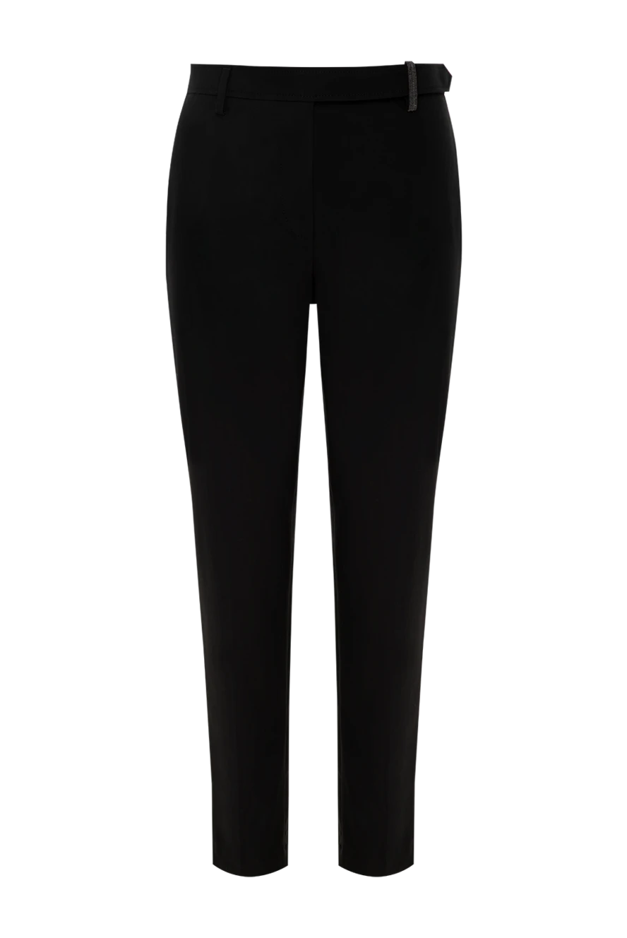 Brunello Cucinelli брюки из хлопка и эластана женские черные 178013 - фото 1