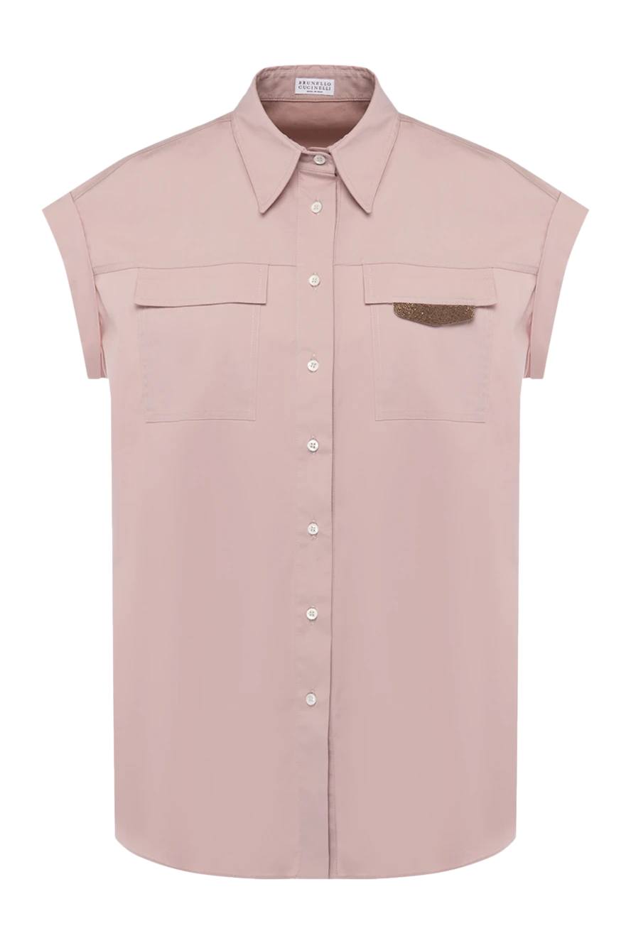 Brunello Cucinelli блуза на пуговицах с декоративной вставкой 178021 - фото 1