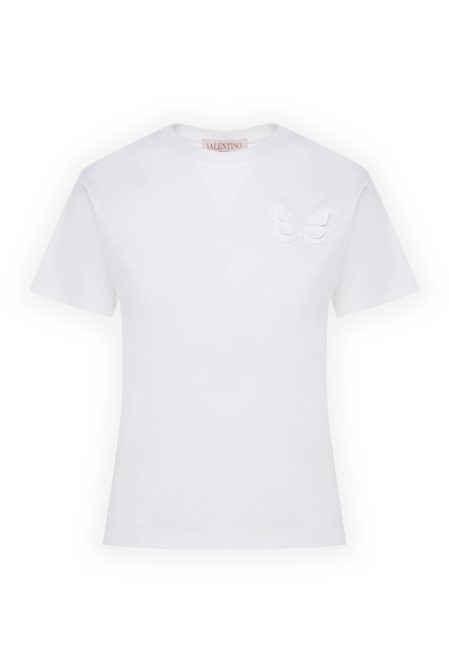 Valentino женские футболка из хлопка белая женская купить с ценами и фото 178039