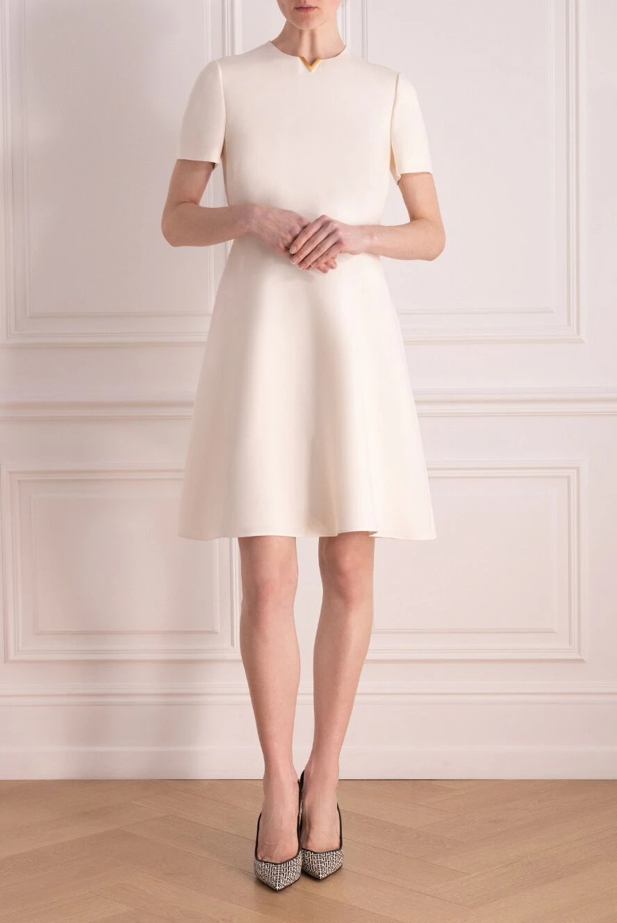 Valentino женские платье из шерсти и шелка женское белое купить с ценами и фото 178040