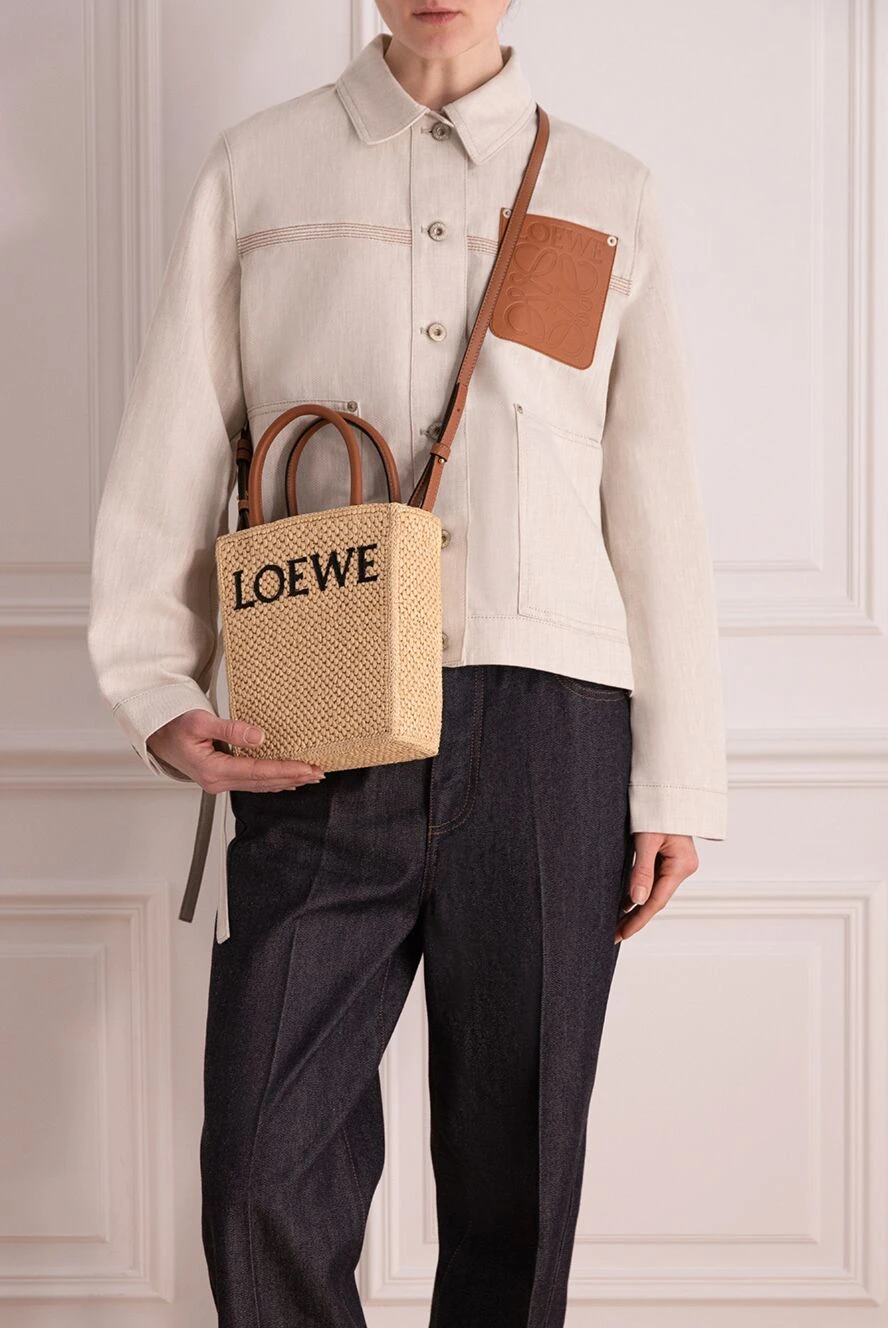 Loewe woman women's yellow daily bag made of straw buy with prices and photos 178046