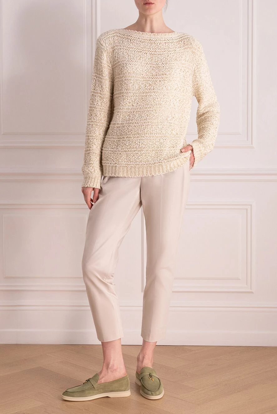 Loro Piana woman silk and cotton jumper for women, beige buy with prices and photos 178061 - photo 2