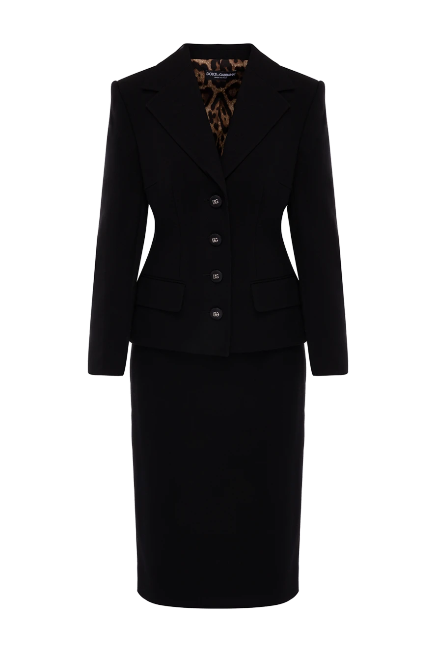 Dolce & Gabbana жіночі костюм зі спідницею з вовни та еластану жіночий чорний купити фото з цінами 178083 - фото 1