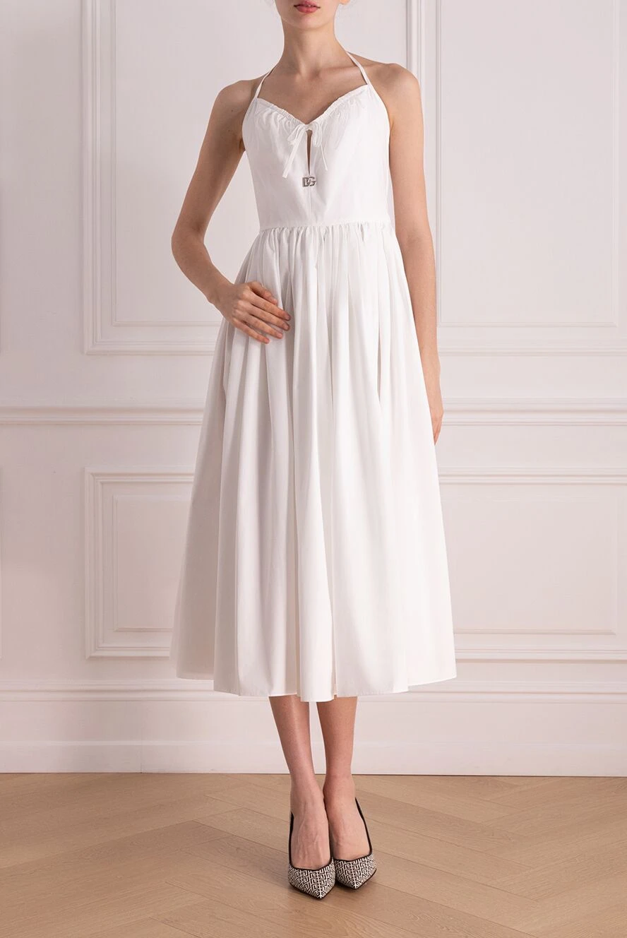 Dolce & Gabbana жіночі сукня з бавовни жіноча біла купити фото з цінами 178084 - фото 2