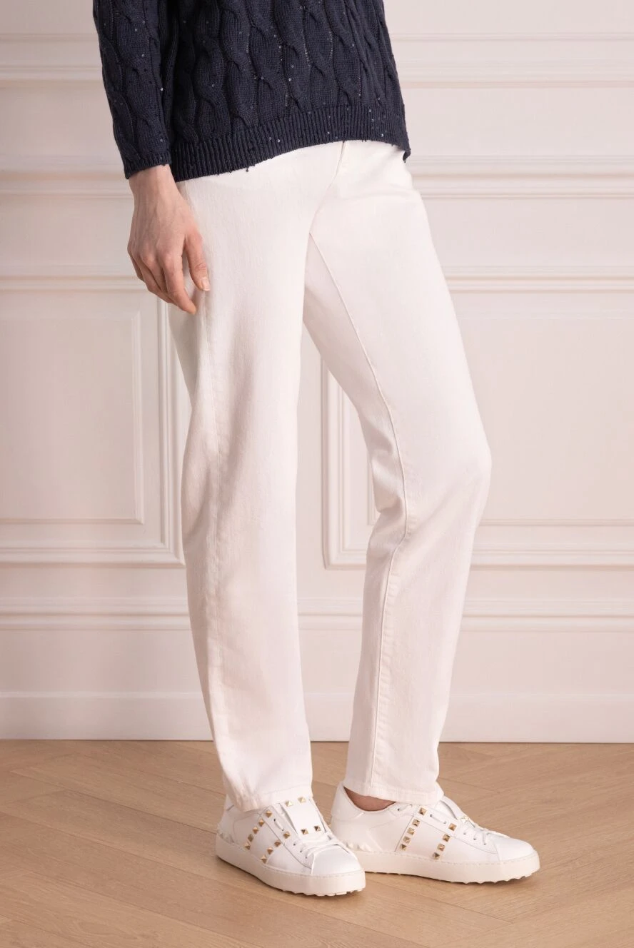 Dolce & Gabbana женские джинсы из хлопка и эластана белые женские купить с ценами и фото 178086