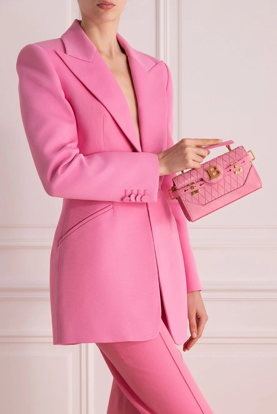 Balmain woman women's pink calfskin bag buy with prices and photos 178087 - photo 2