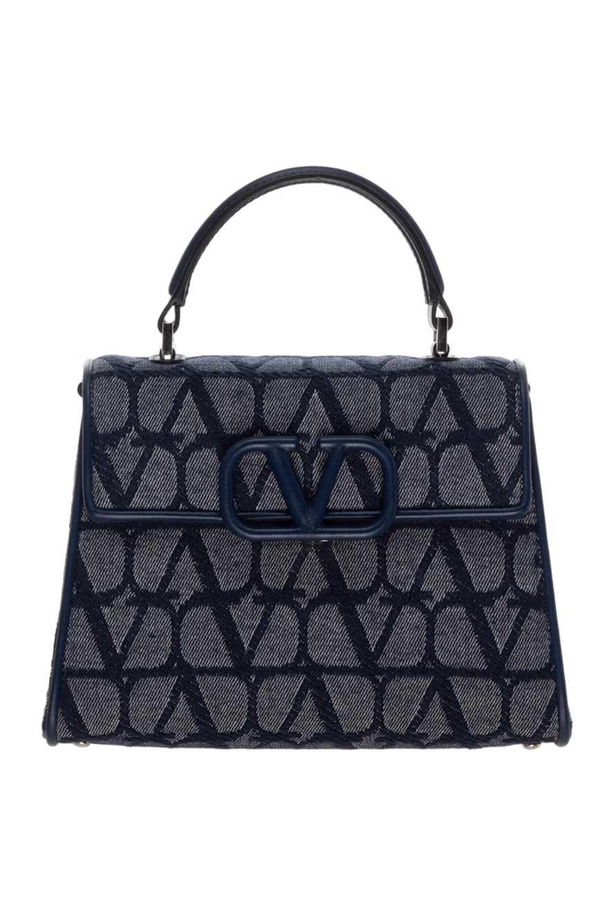 Valentino женские сумка повседневная из хлопка и полиэстера женская синяя купить с ценами и фото 178101