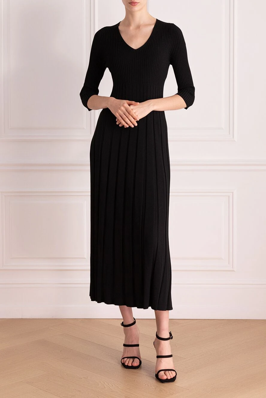 D.Exterior woman women's black knitted dress made of viscose and polyamide buy with prices and photos 178125 - photo 2
