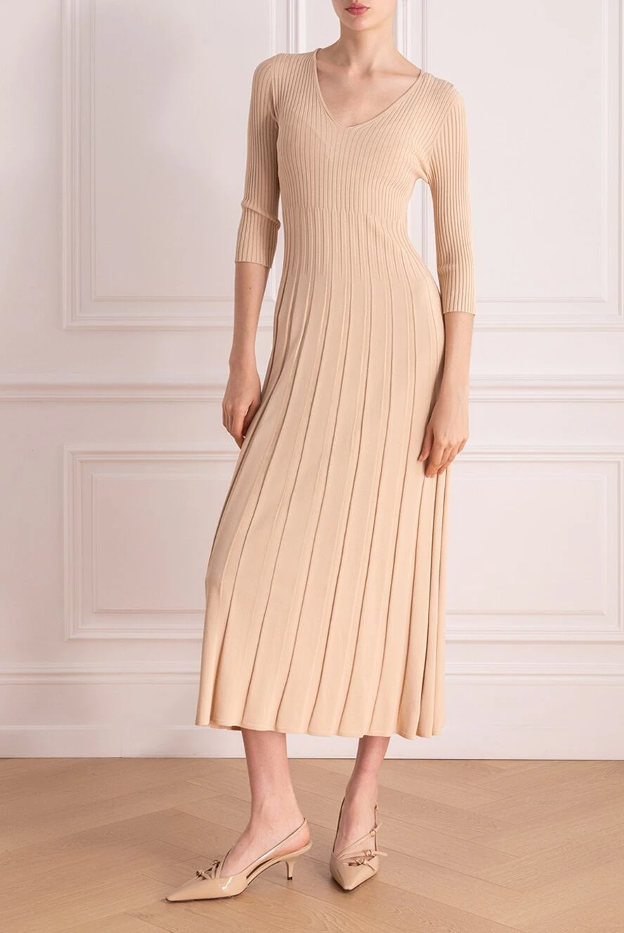 D.Exterior woman women's beige knitted dress made of viscose and polyamide buy with prices and photos 178126 - photo 2