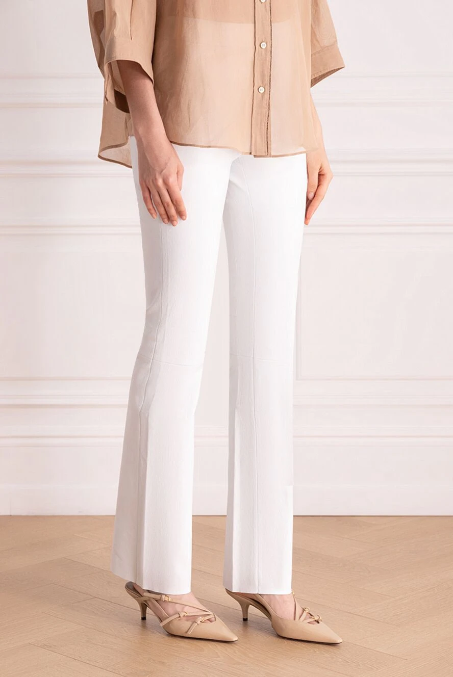 Max&Moi женские брюки из натуральной кожи женские белые купить с ценами и фото 178152