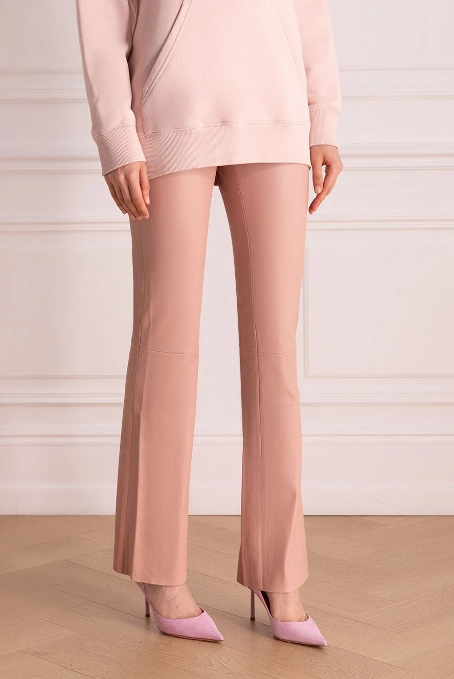 Max&Moi женские брюки из натуральной кожи женские розовые купить с ценами и фото 178153