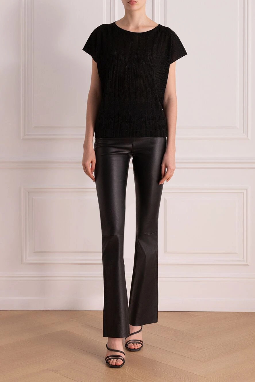 Max&Moi жіночі штани з натуральної шкіри жіночі чорні купити фото з цінами 178154 - фото 2