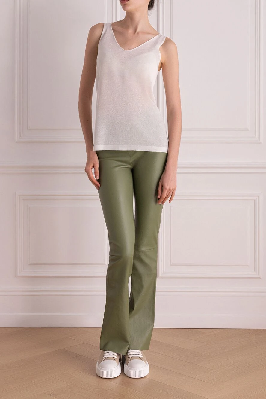 Max&Moi жіночі штани з натуральної шкіри жіночі зелені купити фото з цінами 178155 - фото 2
