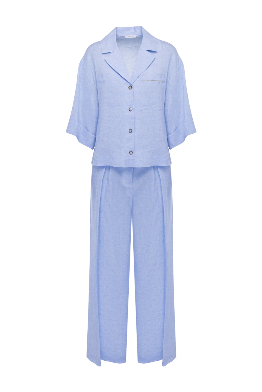 Peserico blue women's suit with linen pants 178161 - photo 1