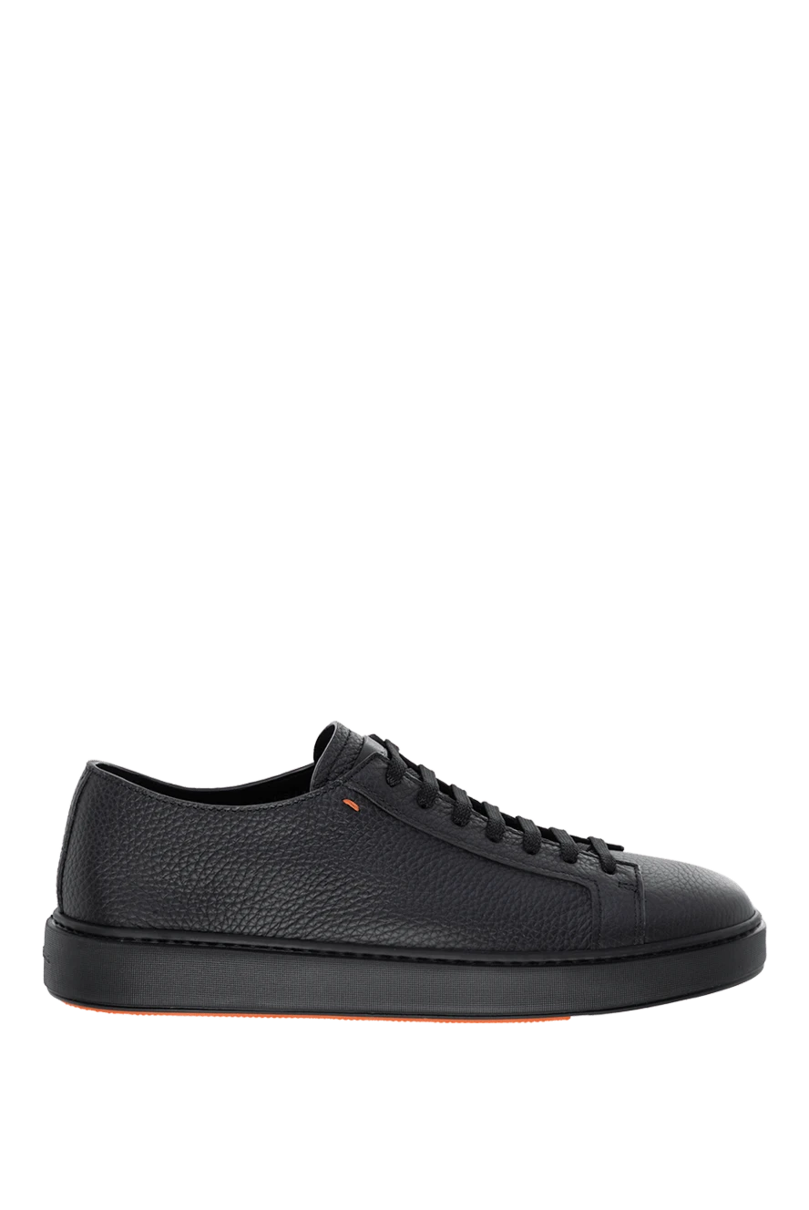 Santoni grained leather sneakers with simple stitching and a matte sole 178213 - photo 1