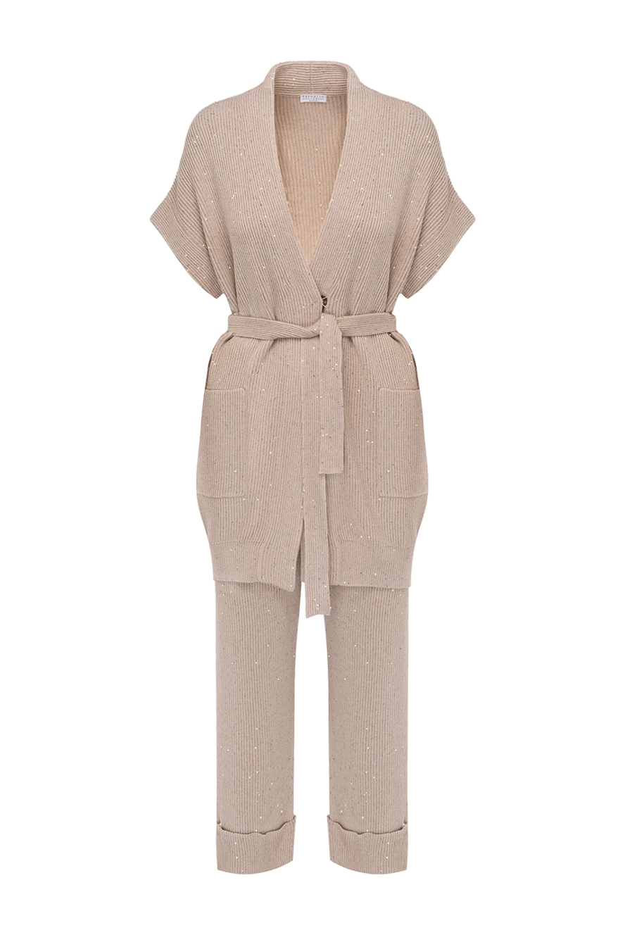 Brunello Cucinelli beige cotton and polyamide dress for women 178230 - photo 1