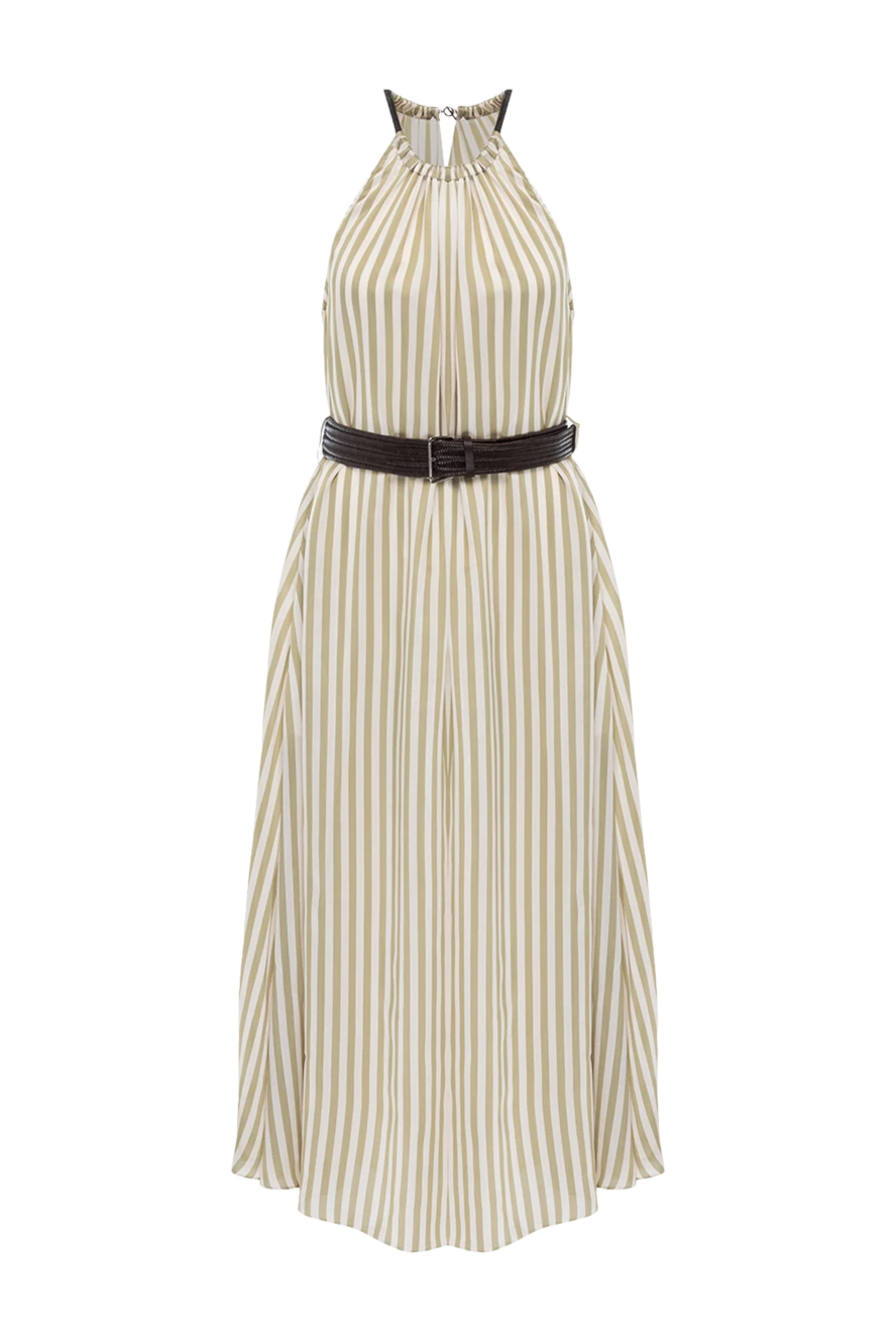 Brunello Cucinelli beige viscose and silk dress for women 178271 - photo 1