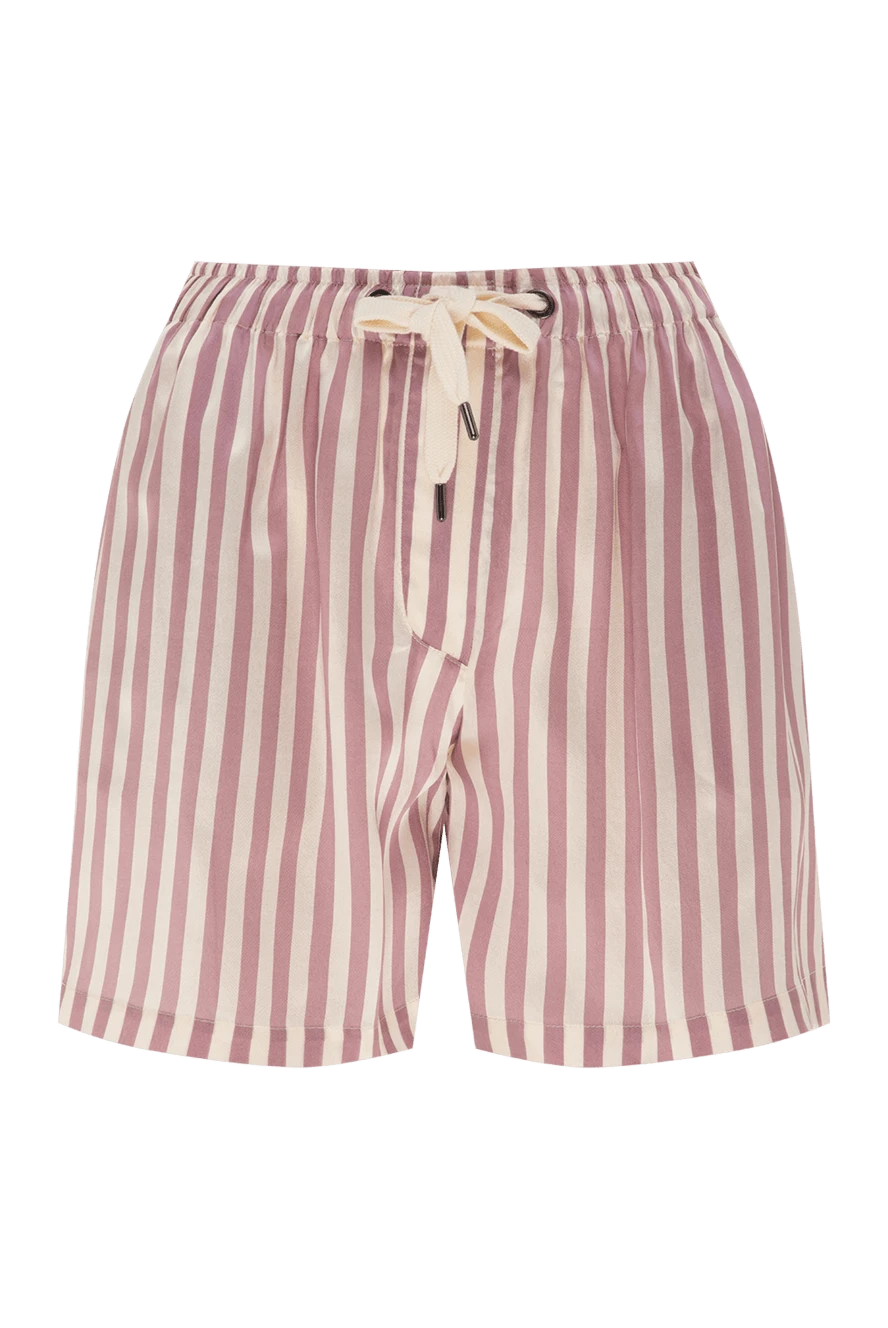 Brunello Cucinelli viscose and silk shorts for women in burgundy. 178286 - photo 1