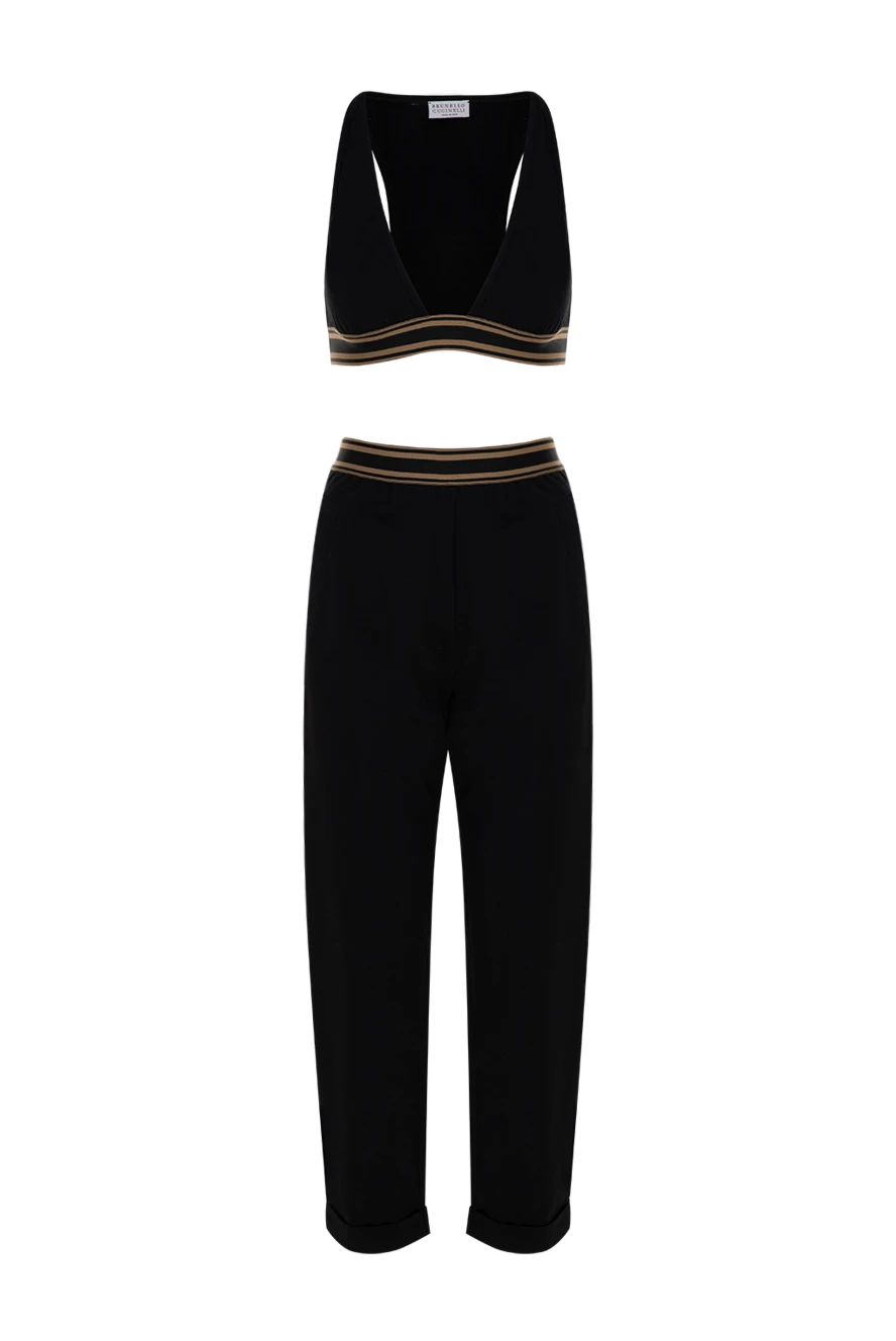 Brunello Cucinelli костюм зі штанами з бавовни та еластану жіночий чорний 178287 - фото 1