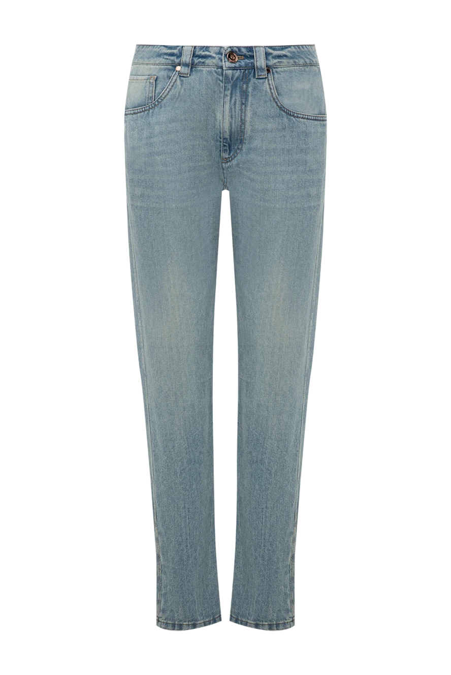 Brunello Cucinelli джинси з природним вицвітанням та контрастним рядком 178304 - фото 1