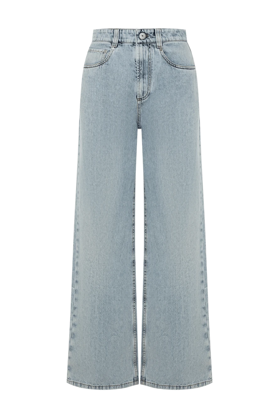 Brunello Cucinelli жіночі широкі джинси вільного крою з вінтажною обробкою stone washed 178305 - фото 1