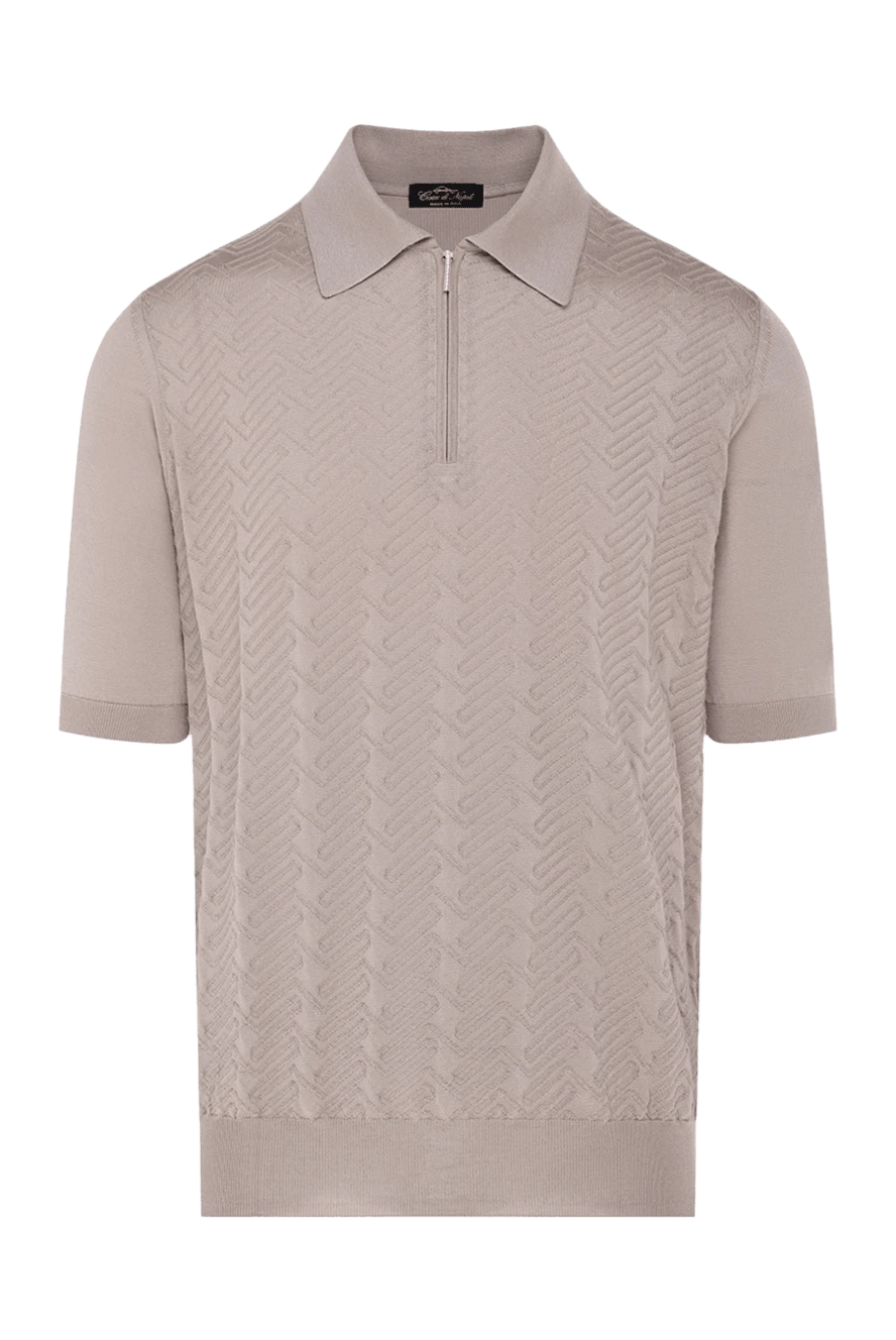 Cesare di Napoli man men's beige silk polo buy with prices and photos 178333 - photo 1