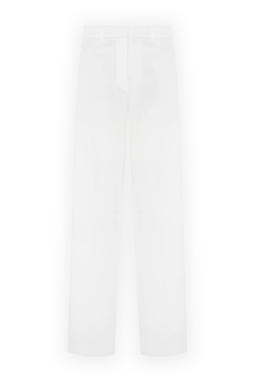 Brunello Cucinelli штани з бавовни жіночі білі 178349 - фото 1