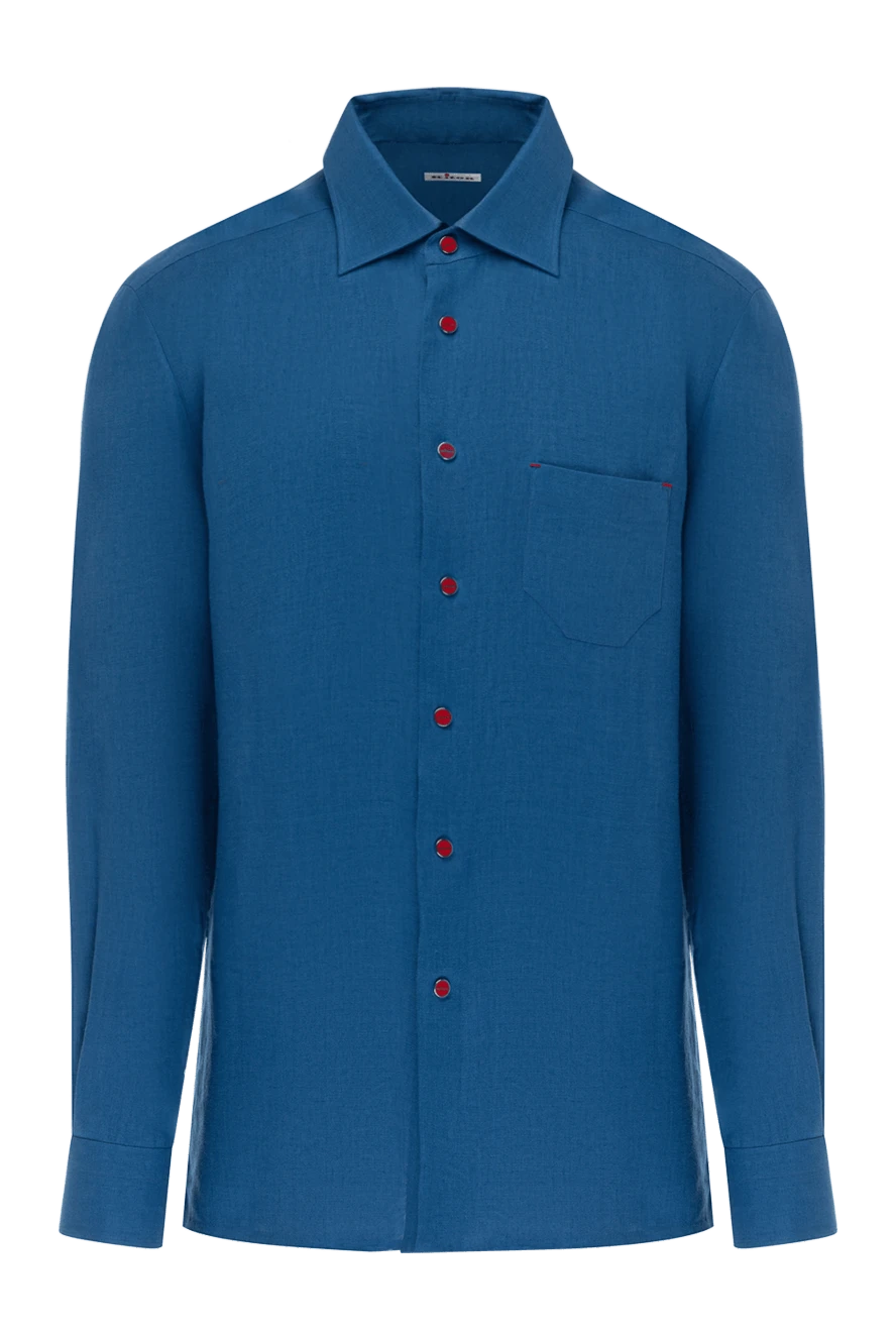 Kiton man men's blue linen shirt 178412 - photo 1